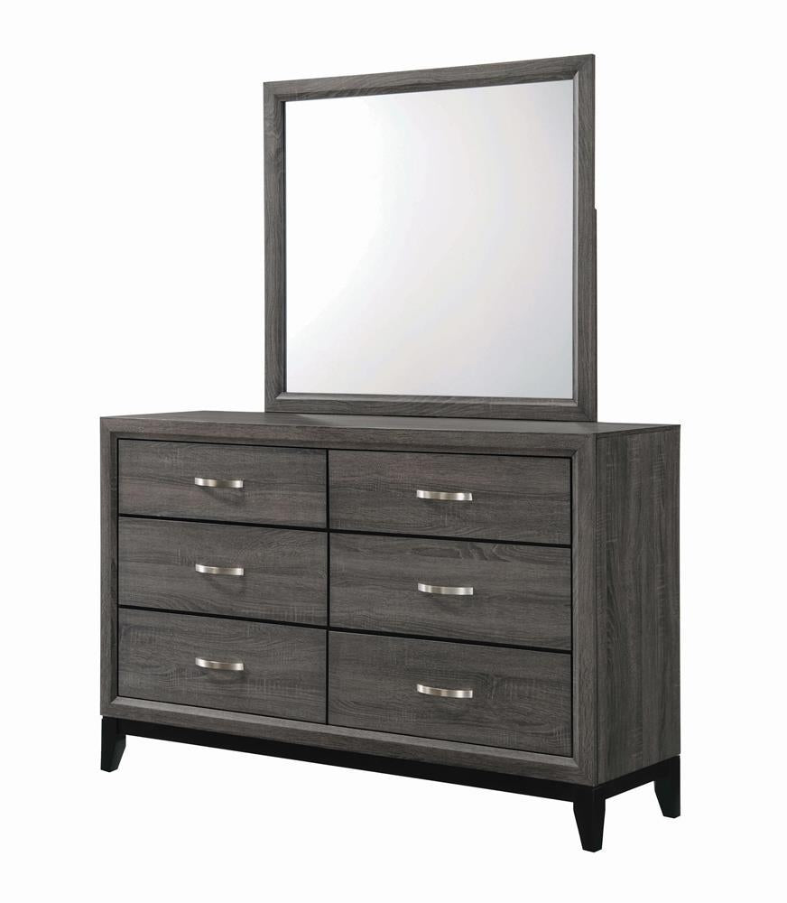 Watson 6-drawer Dresser Grey Oak and Black - Half Price Furniture