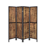 Deepika 4-panel Folding Screen Antique Nutmeg and Black - Half Price Furniture