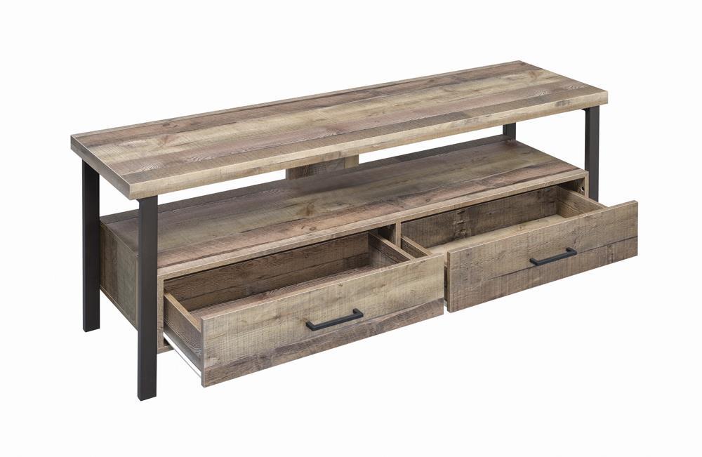 Ruston 59" 2-drawer TV Console Weathered Pine - Half Price Furniture