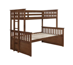 Atkin Twin Extra Long over Queen 3-drawer Bunk Bed Weathered Walnut - Half Price Furniture