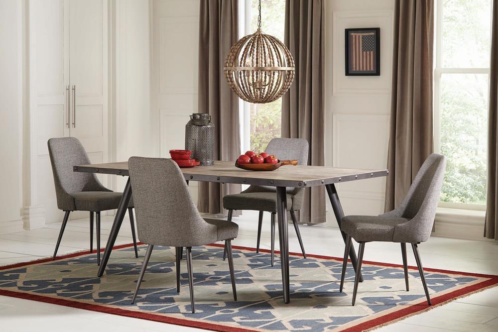 Alan Upholstered Dining Chairs Grey (Set of 2) - Half Price Furniture