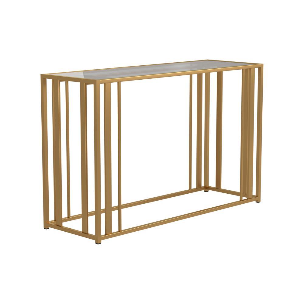 Adri Metal Frame Sofa Table Matte Brass - Half Price Furniture
