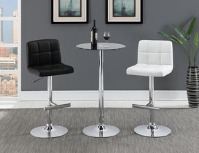 Lenny Adjustable Bar Stools Chrome and White (Set of 2) - Half Price Furniture