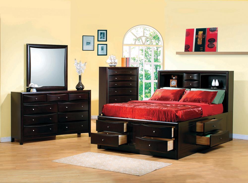 Phoenix 10-drawer Eastern King Bed Deep Cappuccino - Half Price Furniture