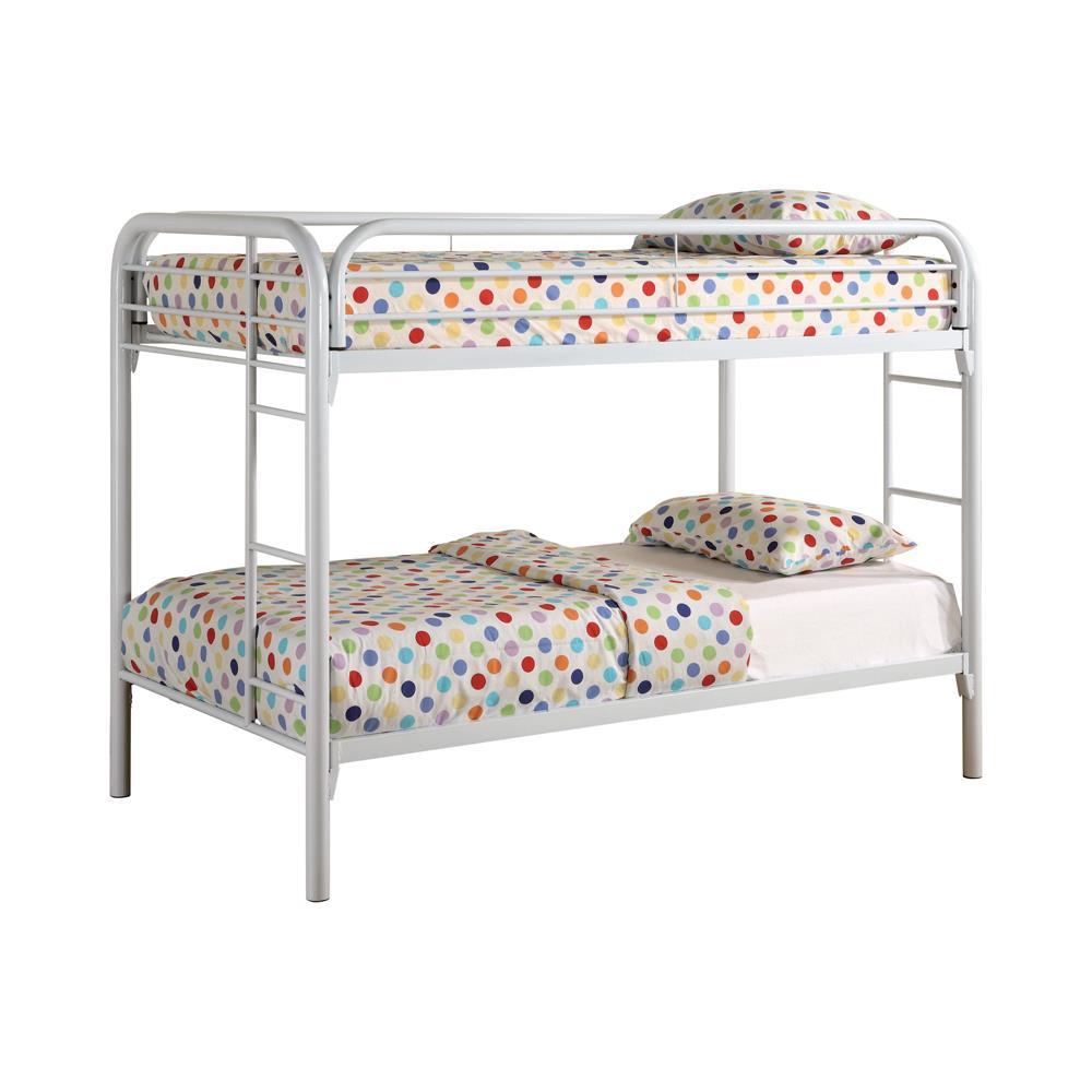Morgan Twin Over Twin Bunk Bed White - Half Price Furniture