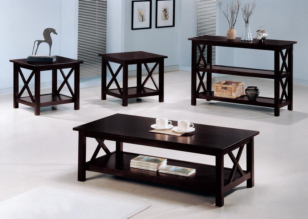 Rachelle 3-piece Occasional Table Set Deep Merlot - Half Price Furniture