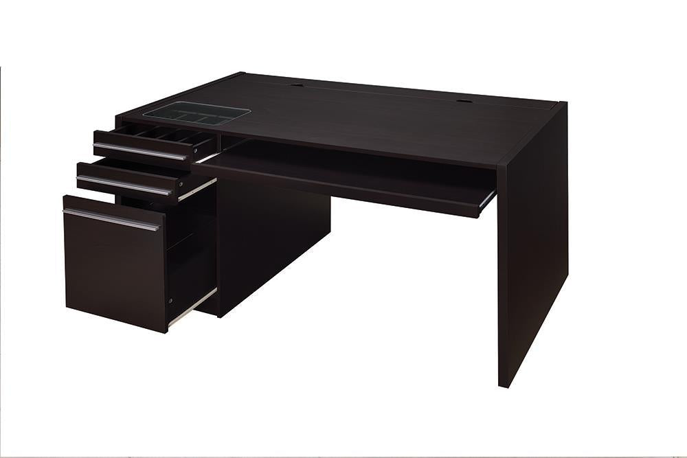 Halston 3-drawer Connect-it Office Desk Cappuccino - Half Price Furniture