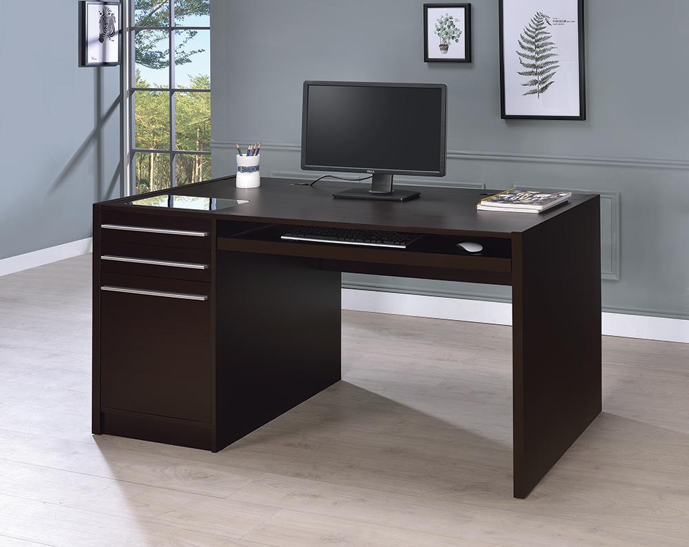 Halston 3-drawer Connect-it Office Desk Cappuccino - Half Price Furniture