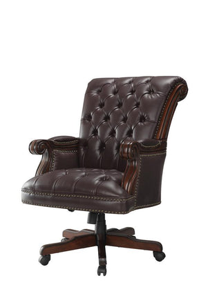 Calloway Tufted Adjustable Height Office Chair Dark Brown - Half Price Furniture