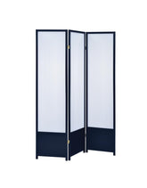 Calix 3-panel Folding Floor Screen Translucent and Black - Half Price Furniture