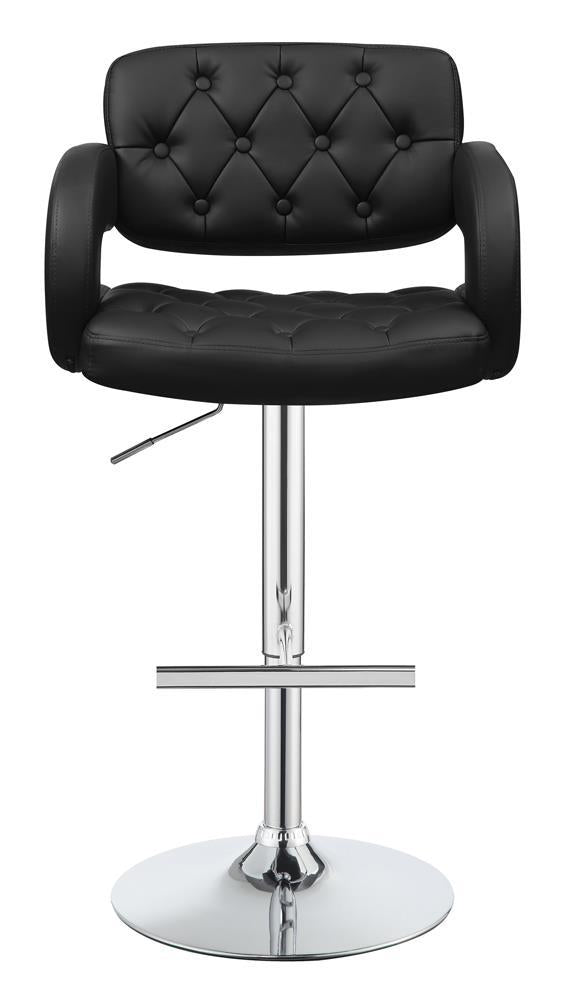 Brandi Adjustable Bar Stool Black and Chrome - Half Price Furniture