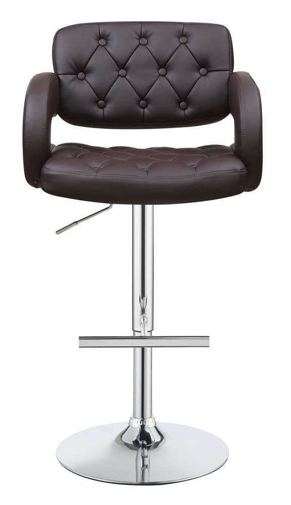 Brandi Adjustable Bar Stool Chrome and Brown - Half Price Furniture