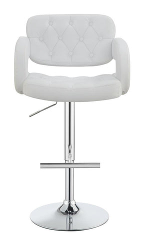 Brandi Adjustable Bar Stool Chrome and White - Half Price Furniture