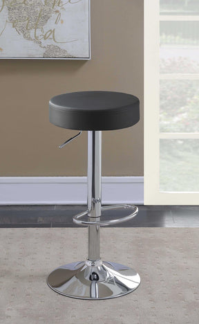 Ramses 29" Adjustable Bar Stool Chrome and Black - Half Price Furniture