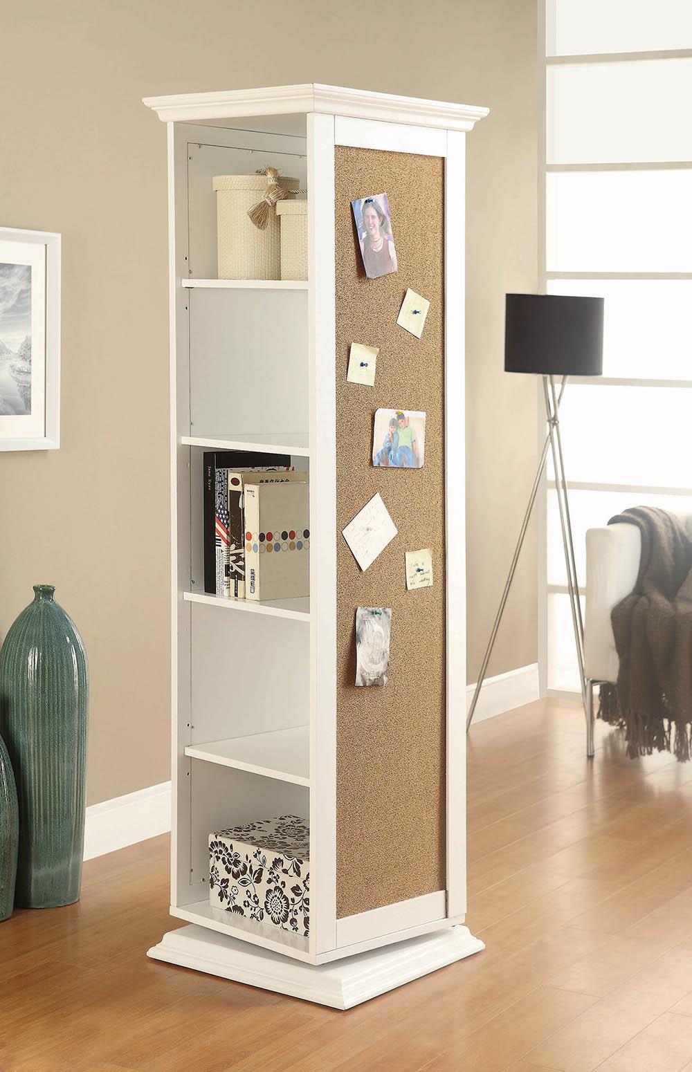 Robinsons Swivel Accent Cabinet with Cork Board White - Half Price Furniture