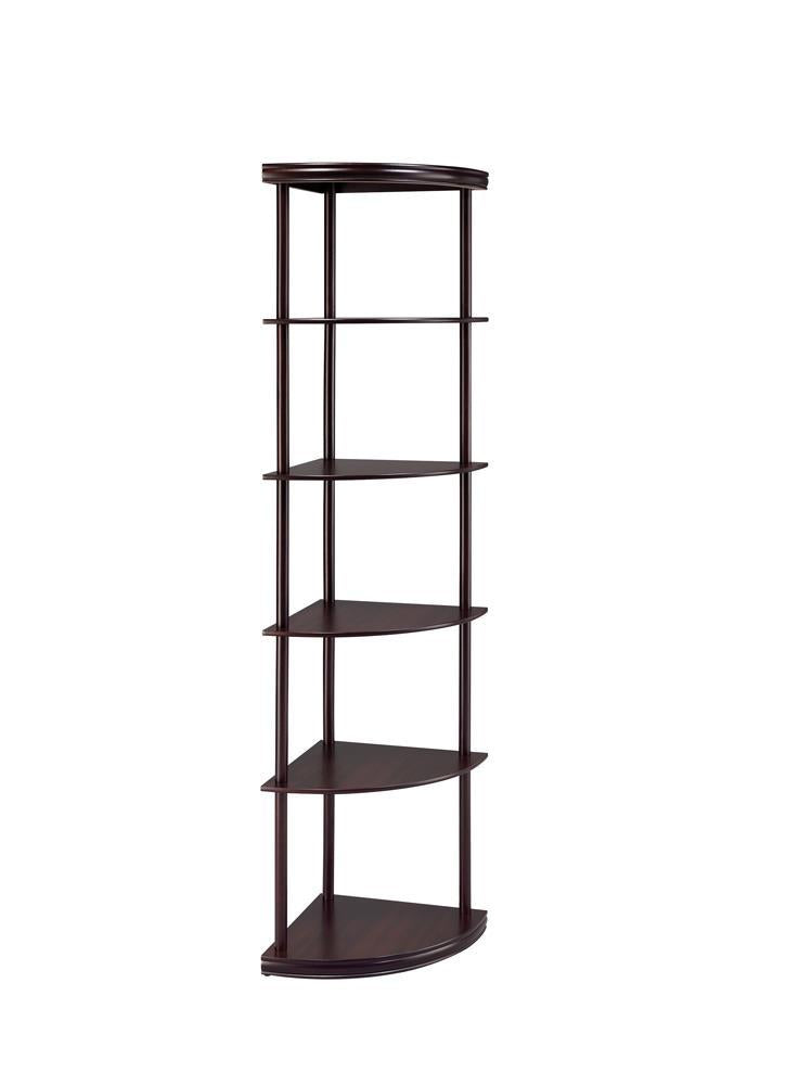 Bonwick 5-shelf Corner Bookshelf Cappuccino - Half Price Furniture