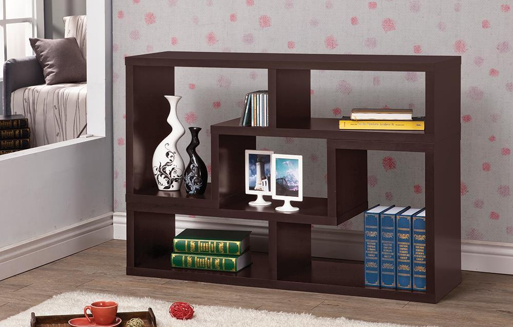 Velma Convertible TV Console and Bookcase Cappuccino - Half Price Furniture