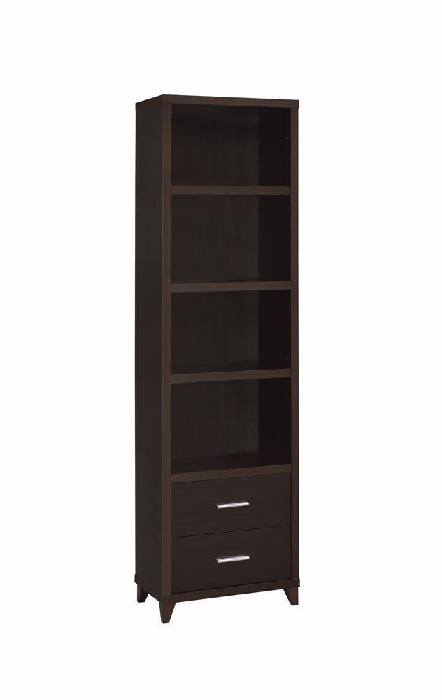 Lewes 2-drawer Media Tower Cappuccino  Half Price Furniture