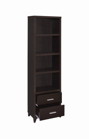 Lewes 2-drawer Media Tower Cappuccino - Half Price Furniture