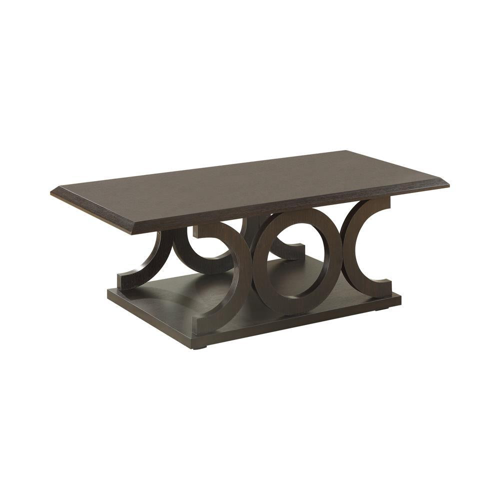 Shelly C-shaped Base Coffee Table Cappuccino - Half Price Furniture