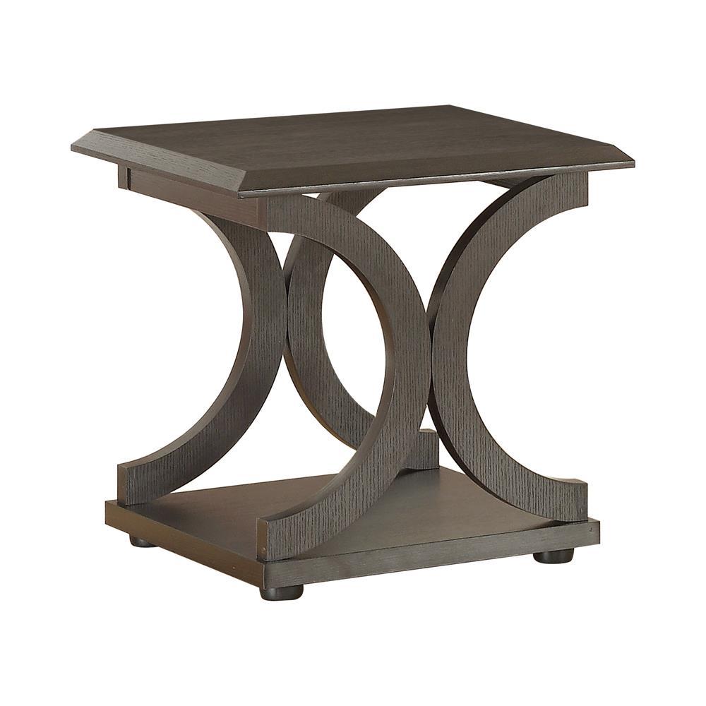 Shelly C-shaped Base End Table Cappuccino - Half Price Furniture