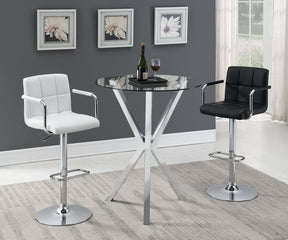 Palomar Adjustable Height Bar Stool Black and Chrome - Half Price Furniture