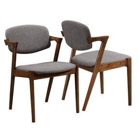 Malone Dining Side Chairs Grey and Dark Walnut (Set of 2) - Half Price Furniture