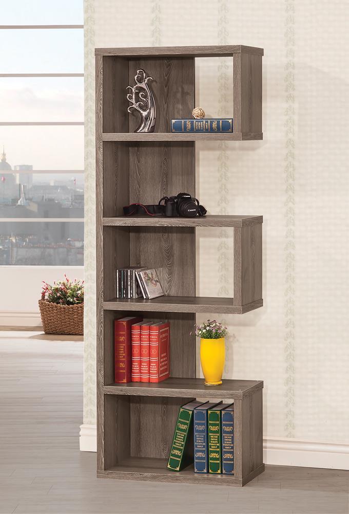 Joey 5-tier Bookcase Weathered Grey - Half Price Furniture