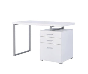Brennan 3-drawer Office Desk White - Half Price Furniture