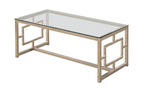 Merced Rectangle Glass Top Coffee Table Nickel - Half Price Furniture