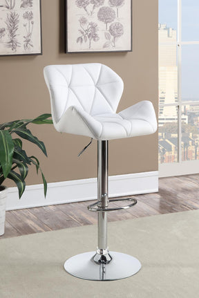 Berrington Adjustable Bar Stools Chrome and White (Set of 2) - Half Price Furniture