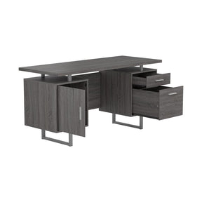 Lawtey Floating Top Office Desk Weathered Grey Half Price Furniture