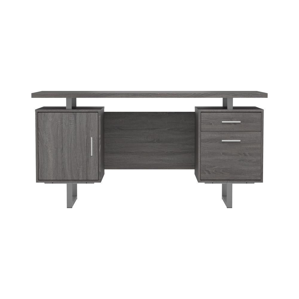 Lawtey Floating Top Office Desk Weathered Grey - Half Price Furniture