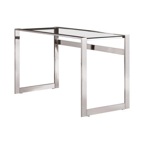 Hartford Glass Top Writing Desk Chrome - Half Price Furniture