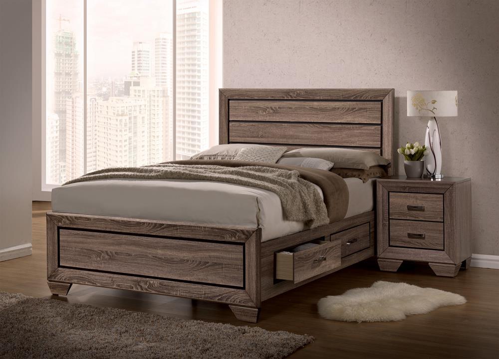 Kauffman California King Storage Bed Washed Taupe - Half Price Furniture