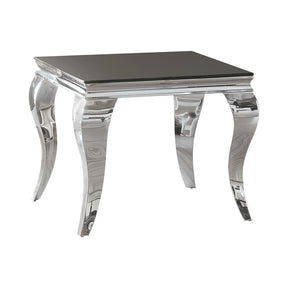 Luna Square End Table Chrome and Black - Half Price Furniture