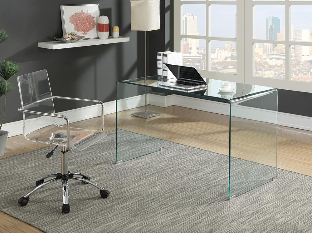 Ripley Glass Writing Desk Clear  Half Price Furniture