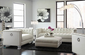 Chaviano Tufted Upholstered Sofa Pearl White - Half Price Furniture