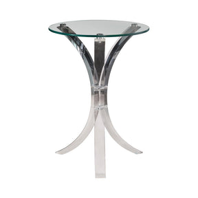 Emmett Round Accent Table Clear - Half Price Furniture