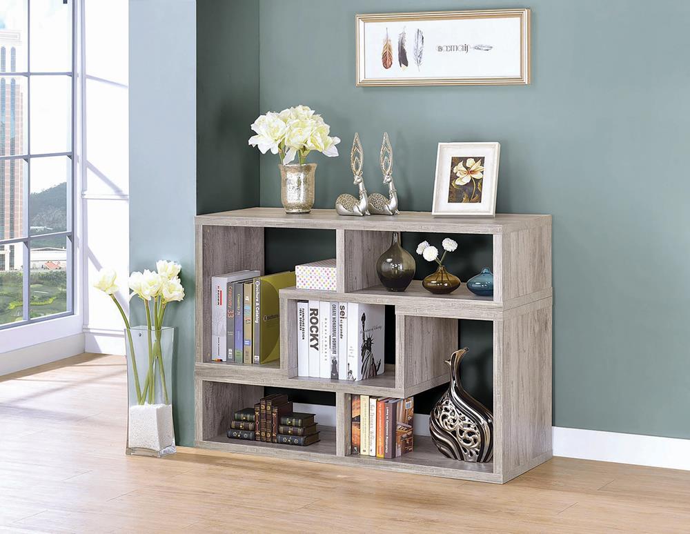 Velma Convertable Bookcase and TV Console Grey Driftwood - Half Price Furniture