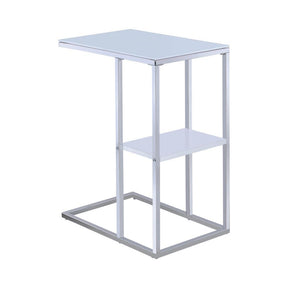 Daisy 1-shelf Accent Table Chrome and White Half Price Furniture