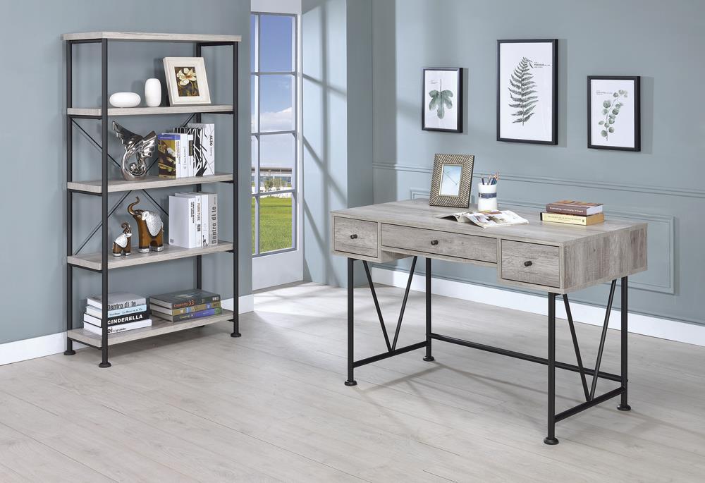 Analiese 4-shelf Open Bookcase Grey Driftwood - Half Price Furniture