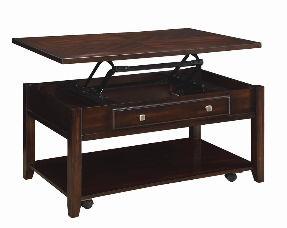 Bradford Rectangular Lift Top Coffee Table Walnut - Half Price Furniture