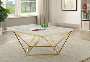 Elana Rectangle 2-shelf Coffee Table Glossy White - Half Price Furniture