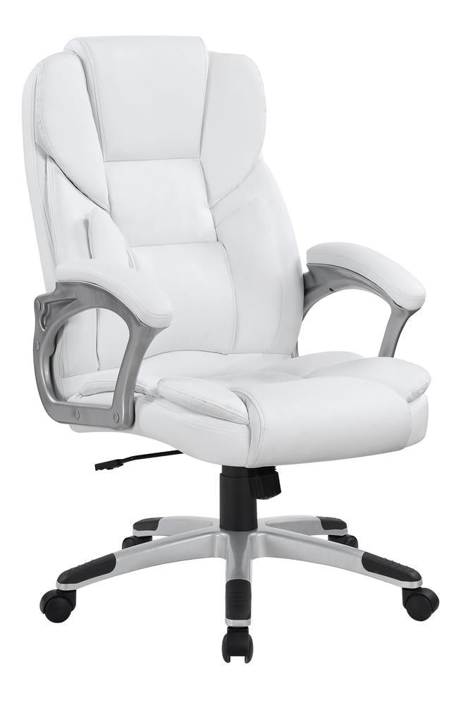 Kaffir Adjustable Height Office Chair White and Silver - Half Price Furniture