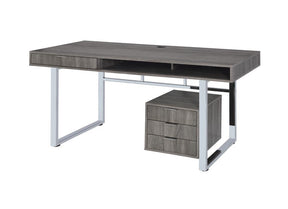 Whitman 4-drawer Writing Desk Weathered Grey - Half Price Furniture