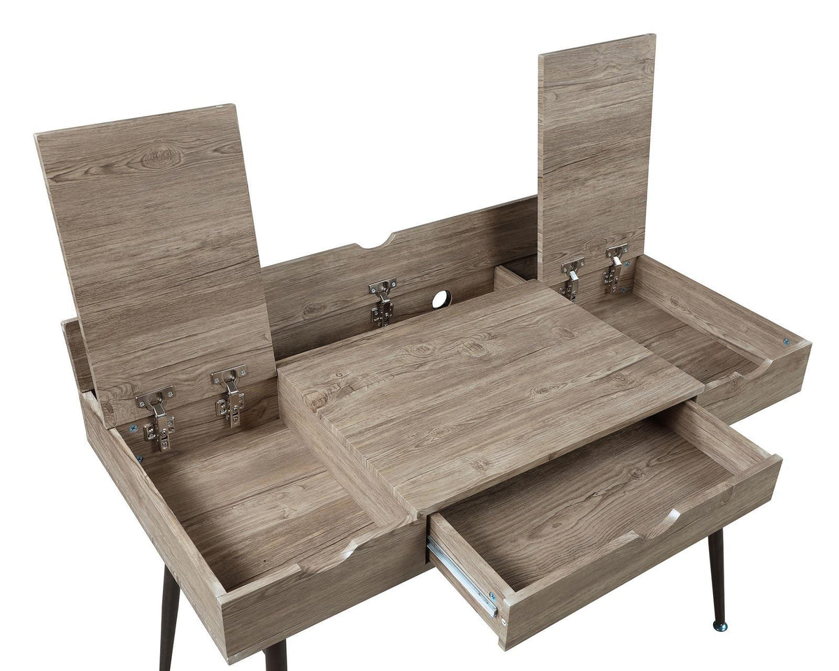 Rafael 1-drawer Writing Desk Rustic Driftwood - Half Price Furniture
