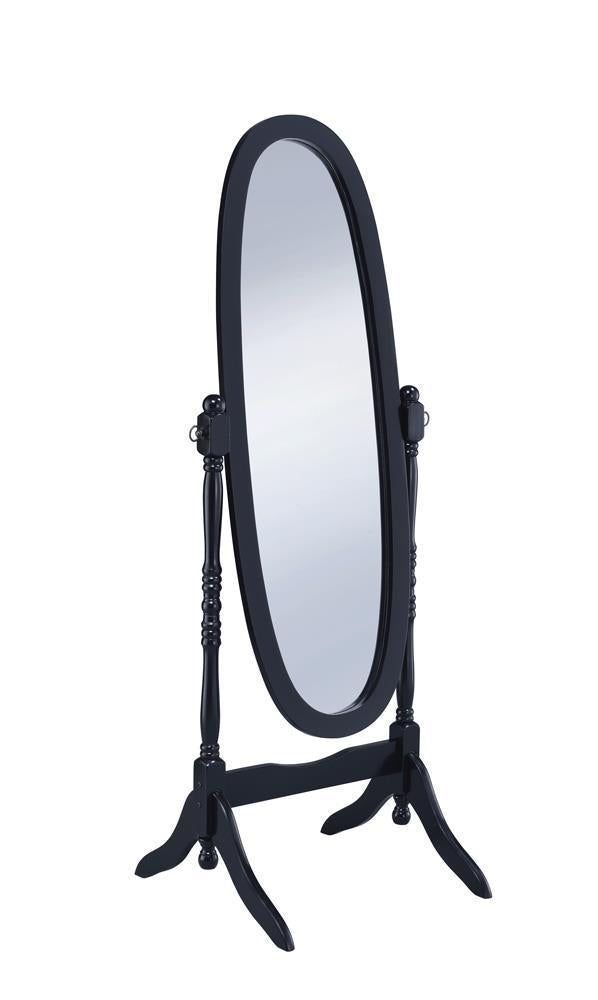 Cabot Rectangular Cheval Mirror with Arched Top Black - Half Price Furniture