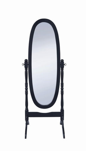 Cabot Rectangular Cheval Mirror with Arched Top Black - Half Price Furniture