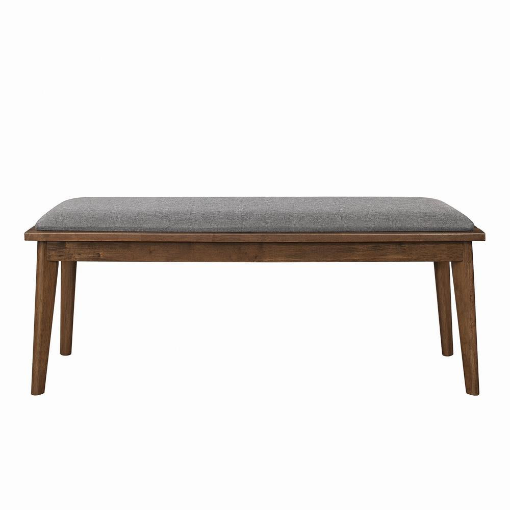 Alfredo Upholstered Dining Bench Grey and Natural Walnut - Half Price Furniture